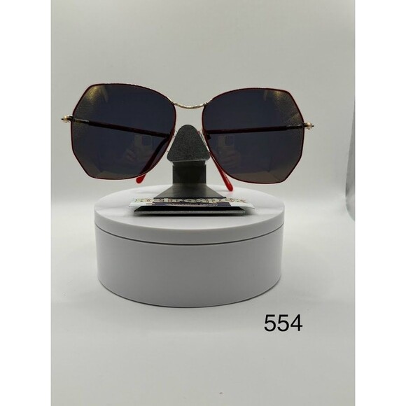 Vintage Oversize Sunglasses | NOS | Gold Mirror Lens Red/Gold Frame Oleg Cassini - Picture 1 of 7